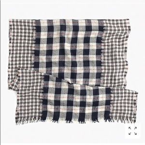 J. Crew Plaid Wool/Linen Scarf